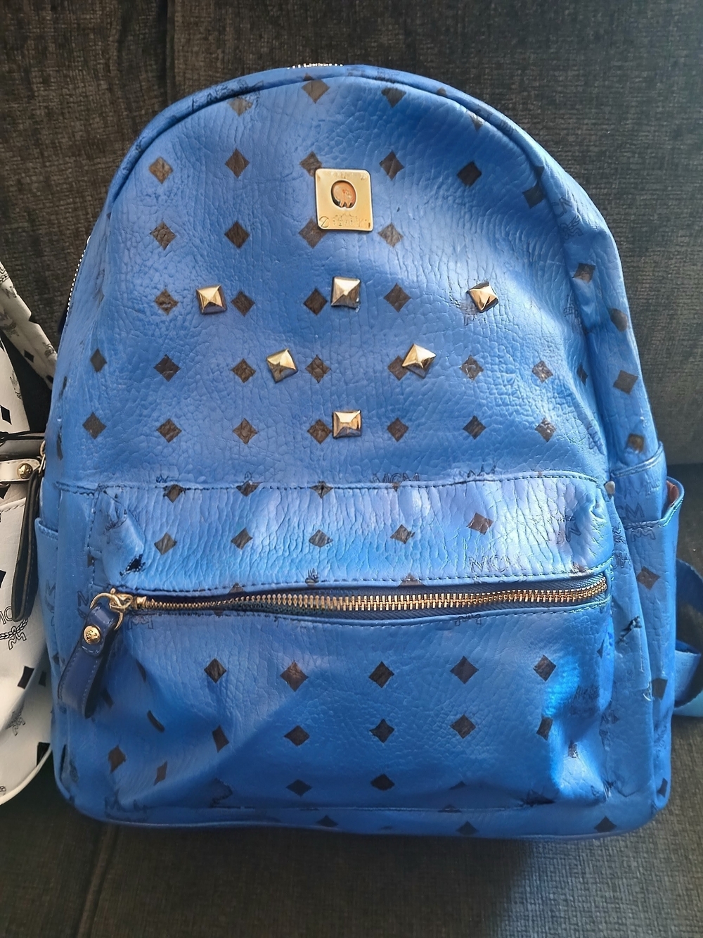Blue Studded Women's Backpack